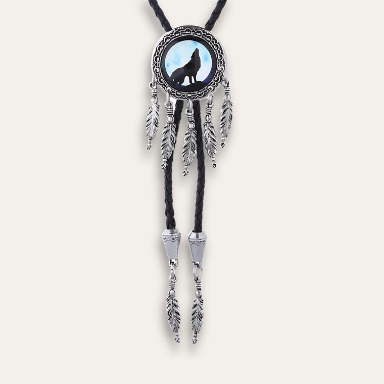 Wolf dreamcatcher bolo tie, photo 2